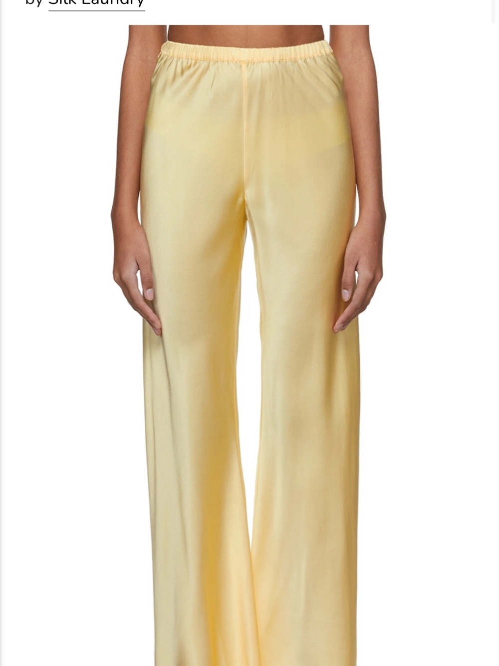 Silk Laundry Yellow Wide-Leg Satin Pants